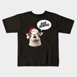 Baah Humbug! Funny Christmas Sheep Kids T-Shirt